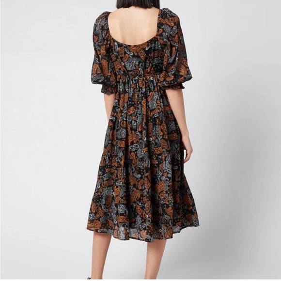 Faithfull the Brand Darsha Midi Dress Ankara Paisley Print, Size 4, Retail $309 - Picture 5 of 15